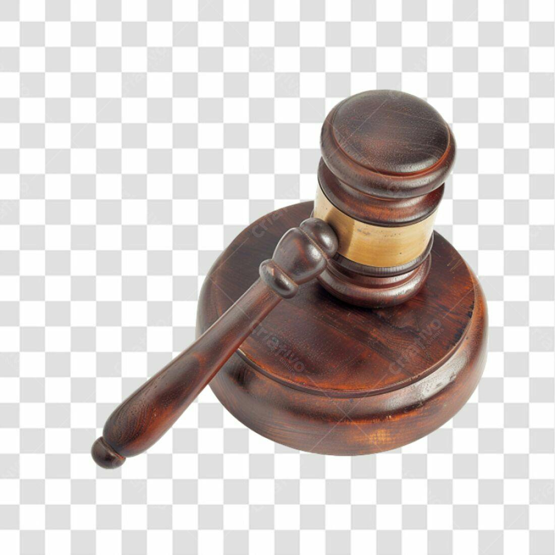 Icone Justiça Martelo Madeira PNG com fundo transparente