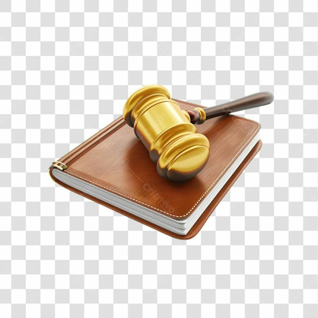 Icone Judiciário Martelo e Livro PNG com fundo transparente