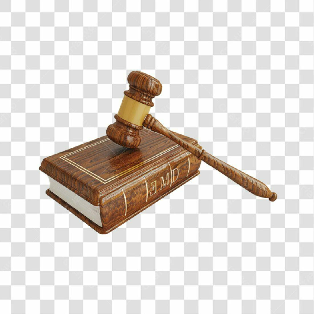 Icone Justiça Martelo e Livro PNG com fundo transparente