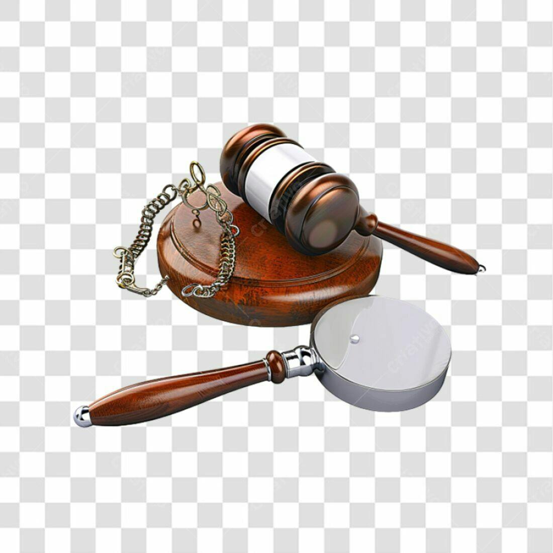 Icone Justiça Martelo e Lupa PNG com fundo transparente