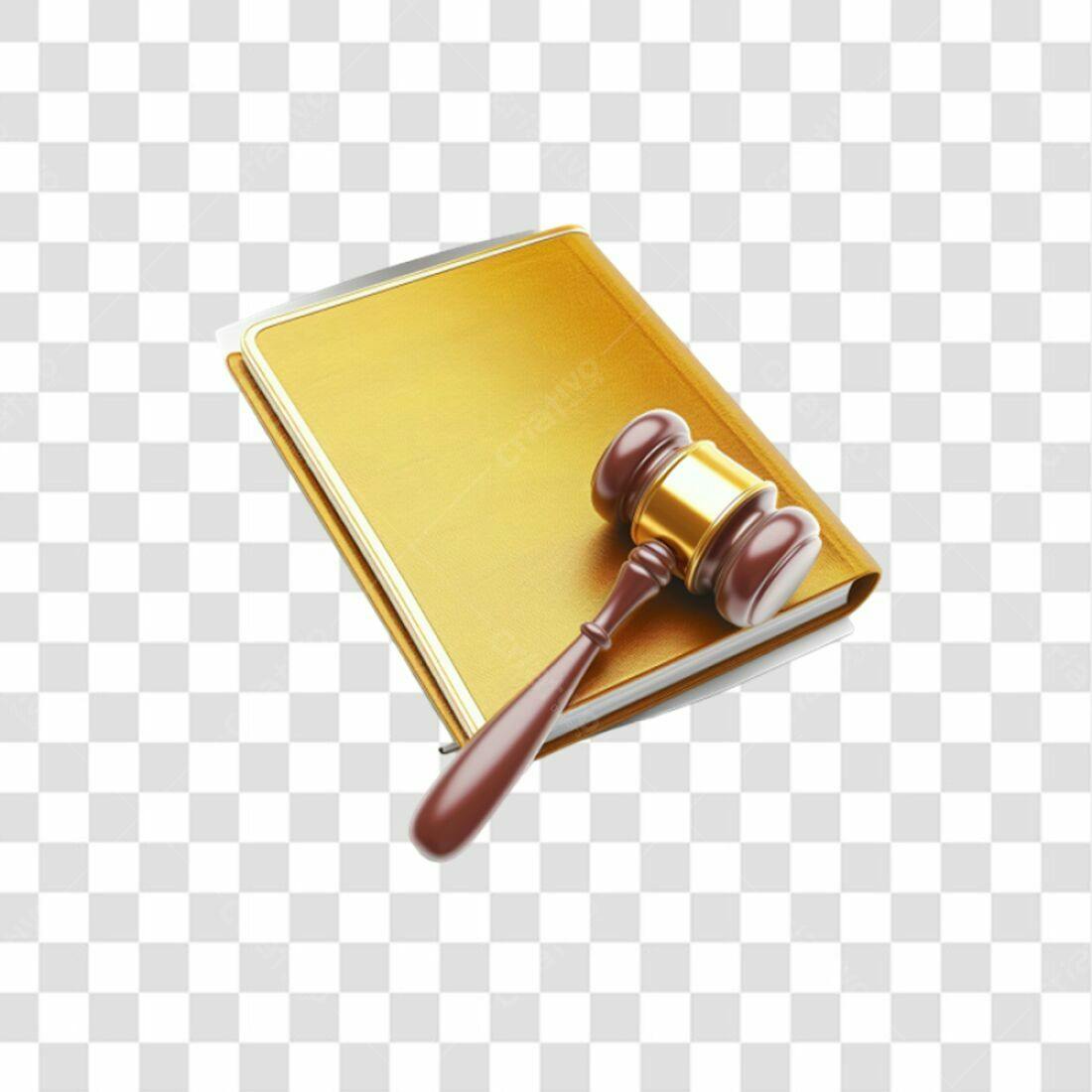Icone Justiça Martelo e Livro PNG com fundo transparente