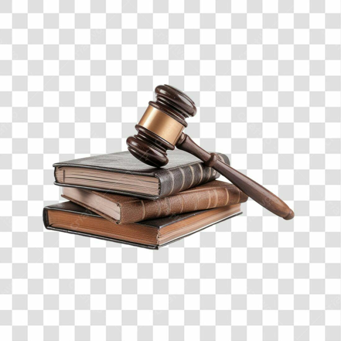 Icone Justiça Martelo e Livros PNG com fundo transparente