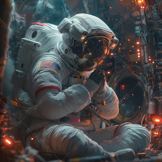 Designerdamissao scene where an astronaut isolated in deep spac be 15003c fa 63 4777 b 8f 4 001c 313726f 8