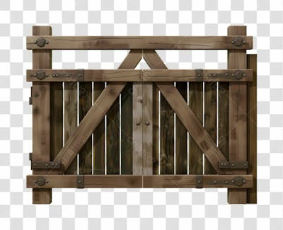 PORTÃO DE MADEIRA DE FAZENDA | IMAGEM SEM FUNDO PARA COMPOSIÇÃO | PNG