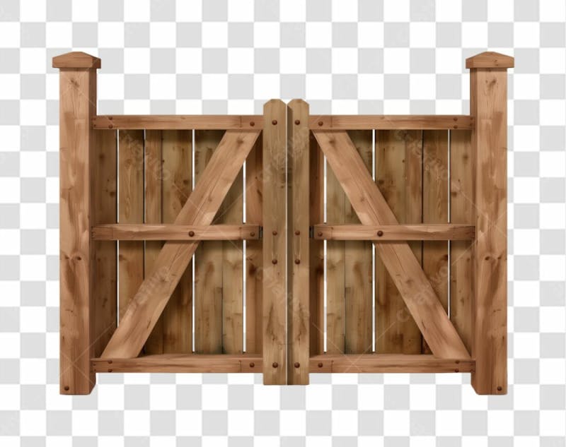 Portão de madeira de fazenda | imagem sem fundo para composição | png