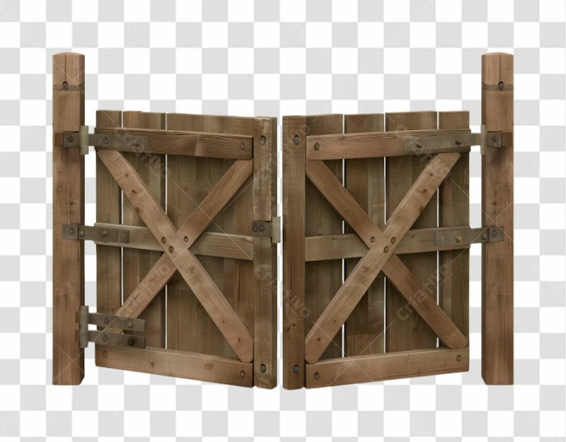 Portão de madeira de fazenda | imagem sem fundo para composição | png