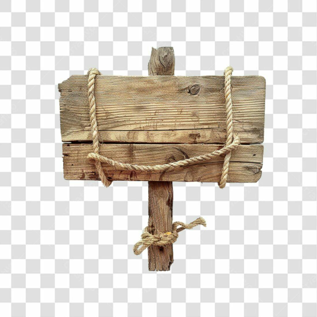 Placa de Madeira Rustica PNG com fundo transparente
