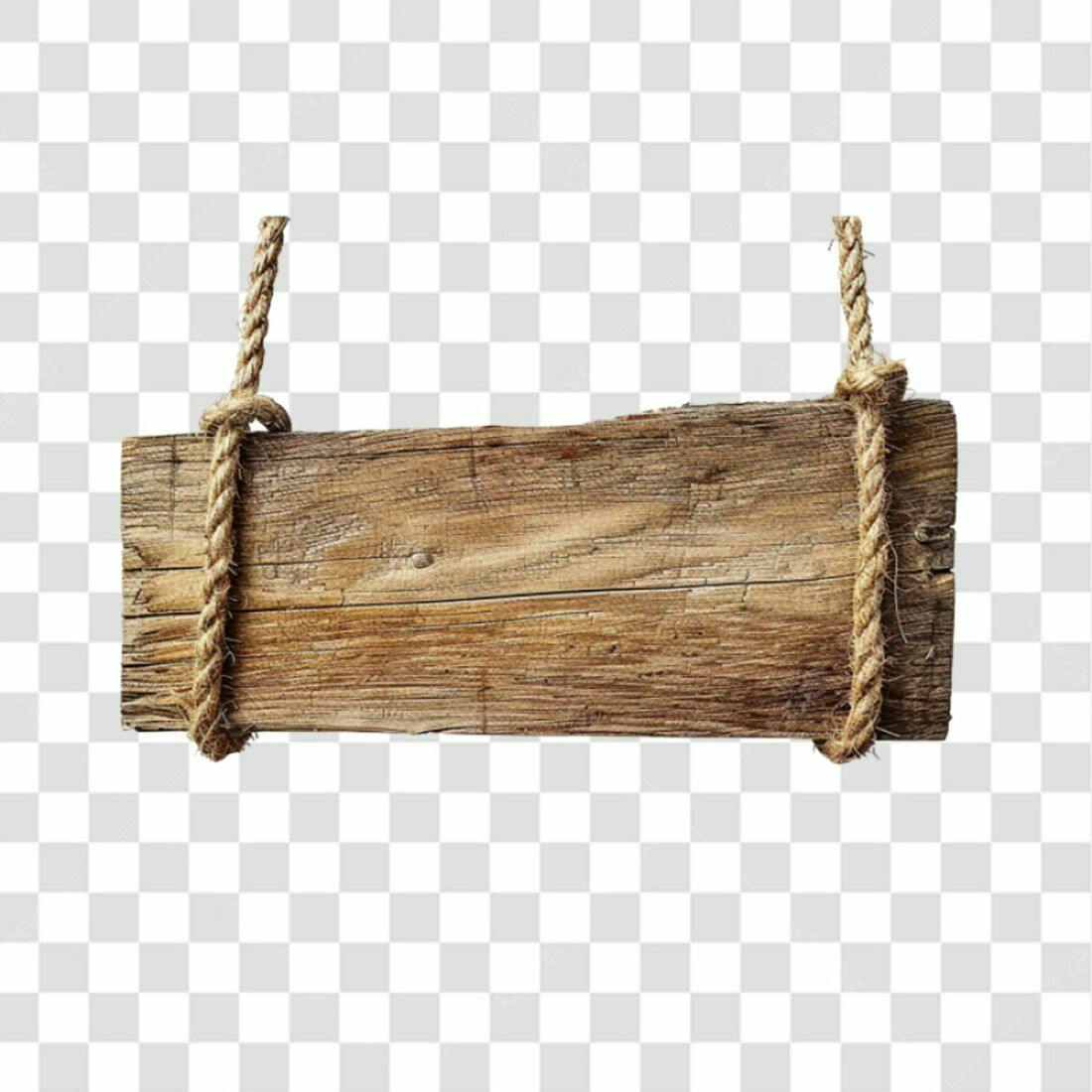 Placa de Madeira Rustica PNG com fundo transparente