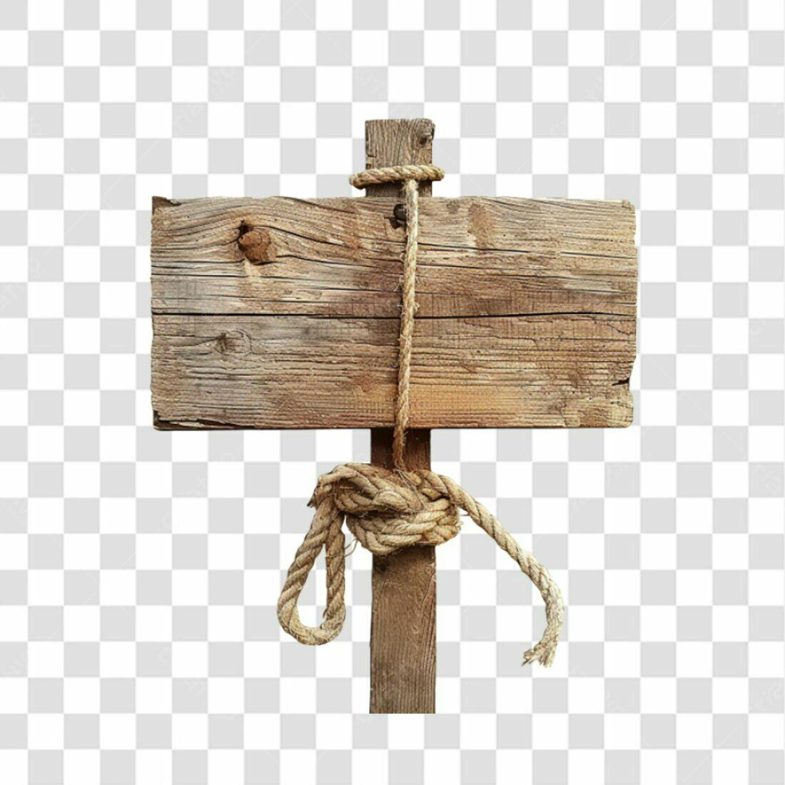 Placa de Madeira Rustica PNG com fundo transparente