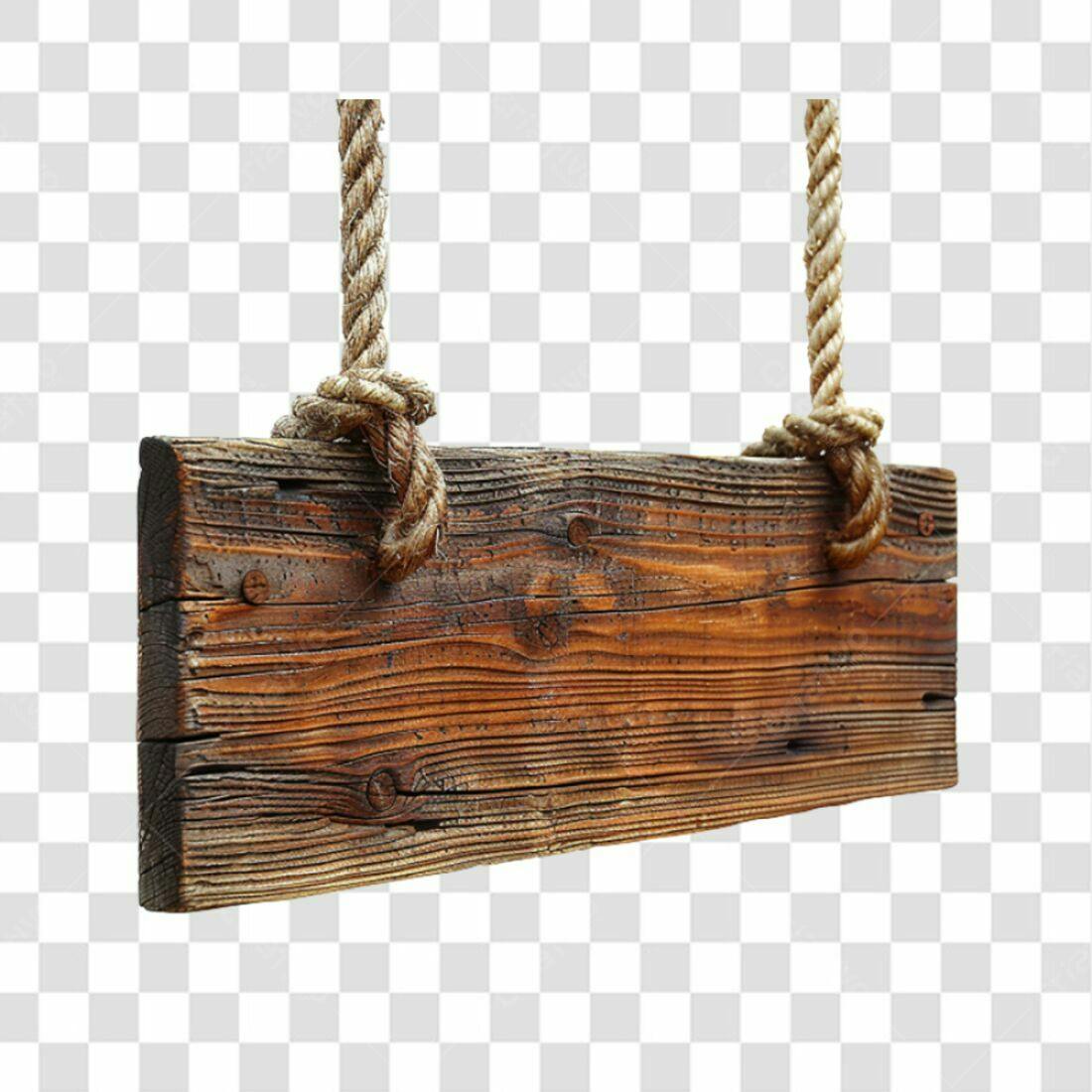 Placa de Madeira Rustica PNG com fundo transparente