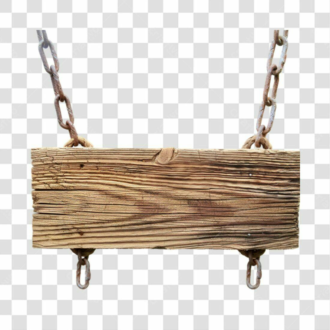 Placa de Madeira Rustica PNG com fundo transparente
