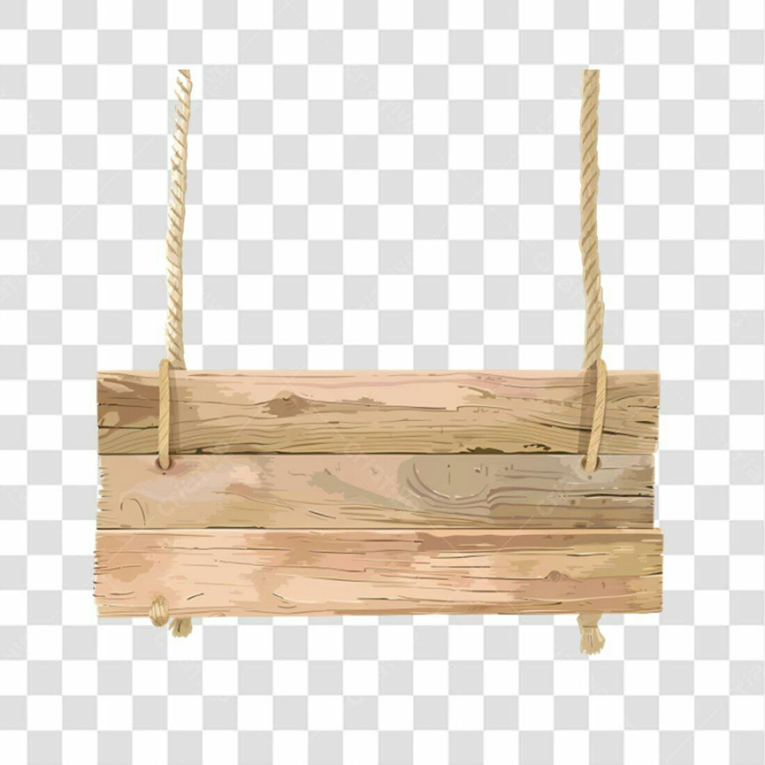 Placa de Madeira PNG com fundo transparente