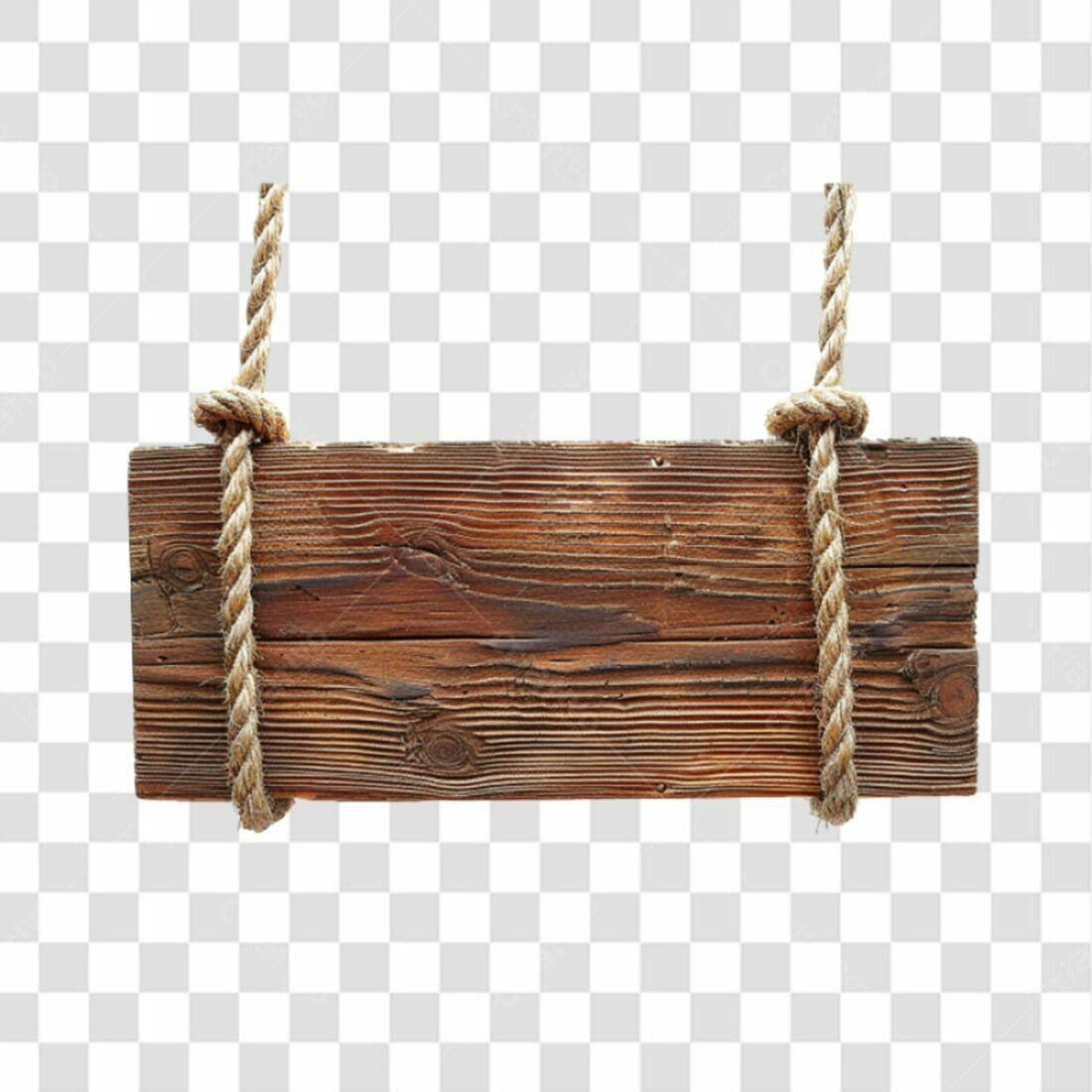 Placa de madeira rústica PNG com fundo transparente
