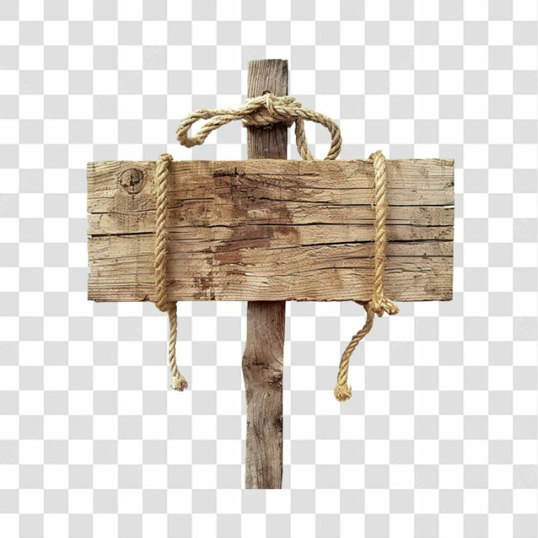 Placa de Madeira Rustica PNG com fundo transparente