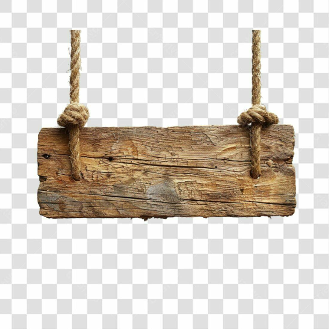 Placa de Madeira Rustica PNG com fundo transparente