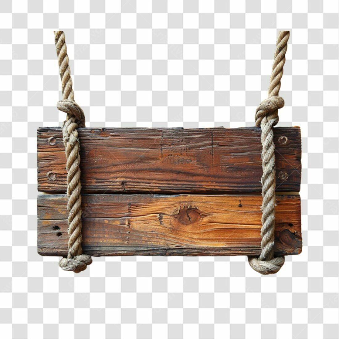 Placa de Madeira Rustica PNG com fundo transparente