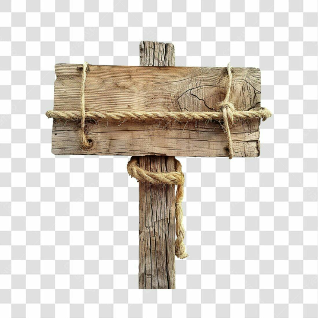 Placa de Madeira Rustica PNG com fundo transparente