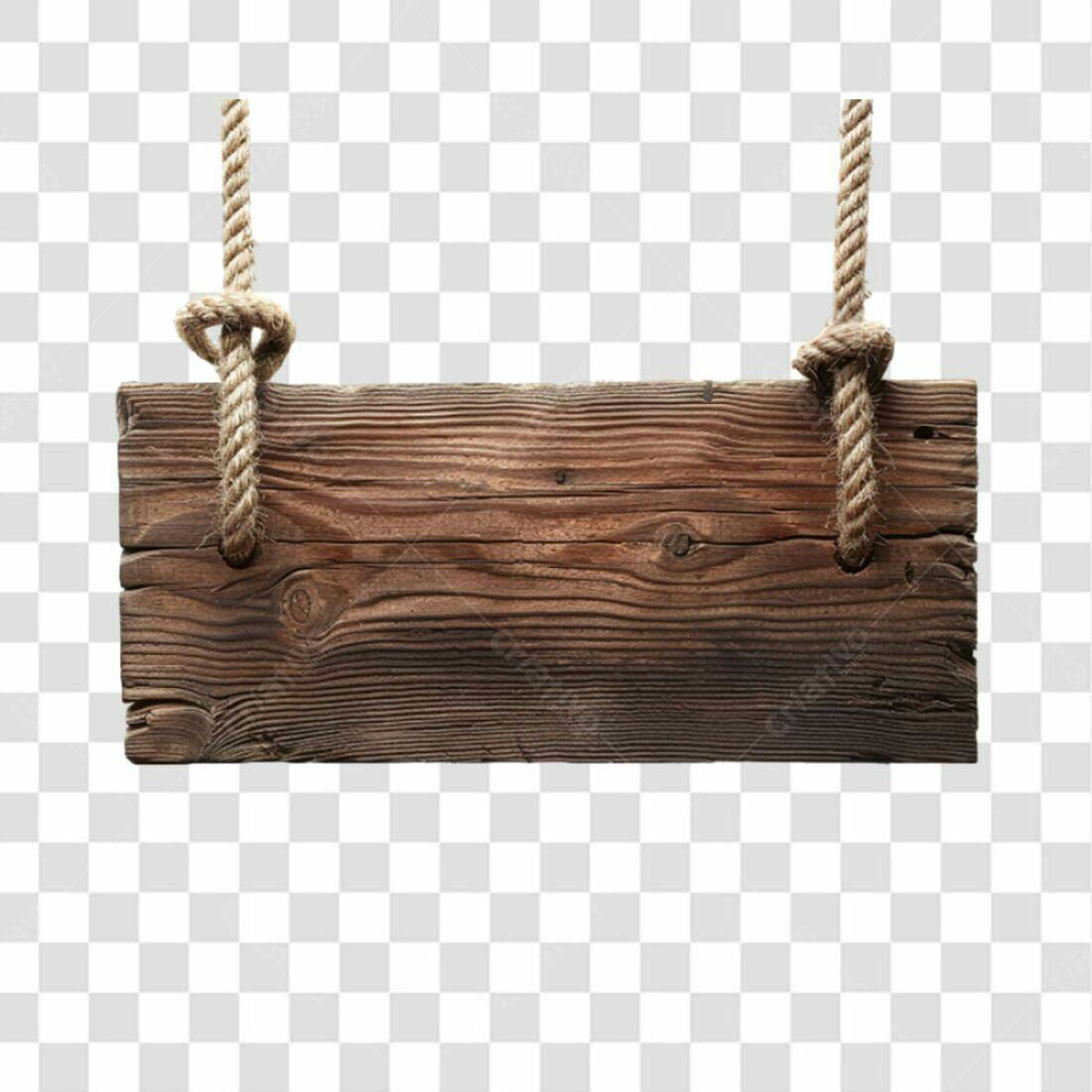 Placa de Madeira Rustica PNG com fundo transparente