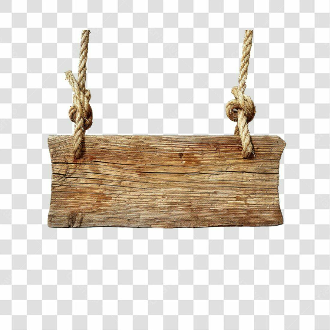 Placa de madeira rústica PNG com fundo transparente