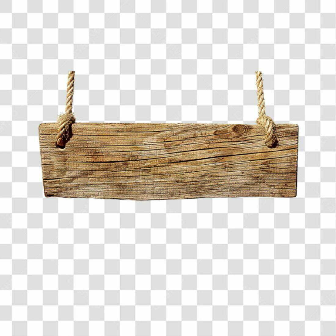 Placa de Madeira Rustica PNG com fundo transparente