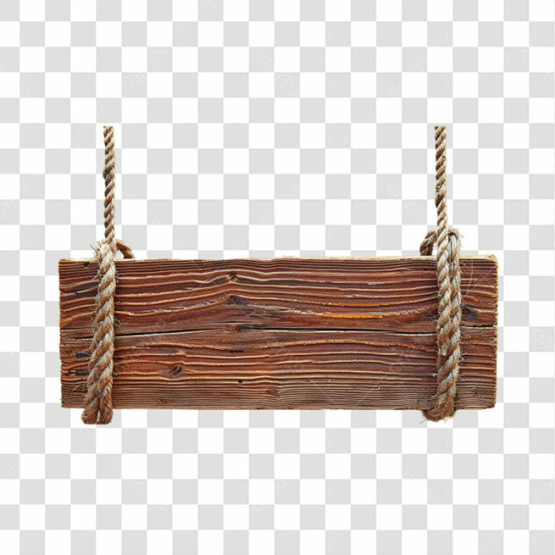 Placa de madeira rústica PNG com fundo transparente