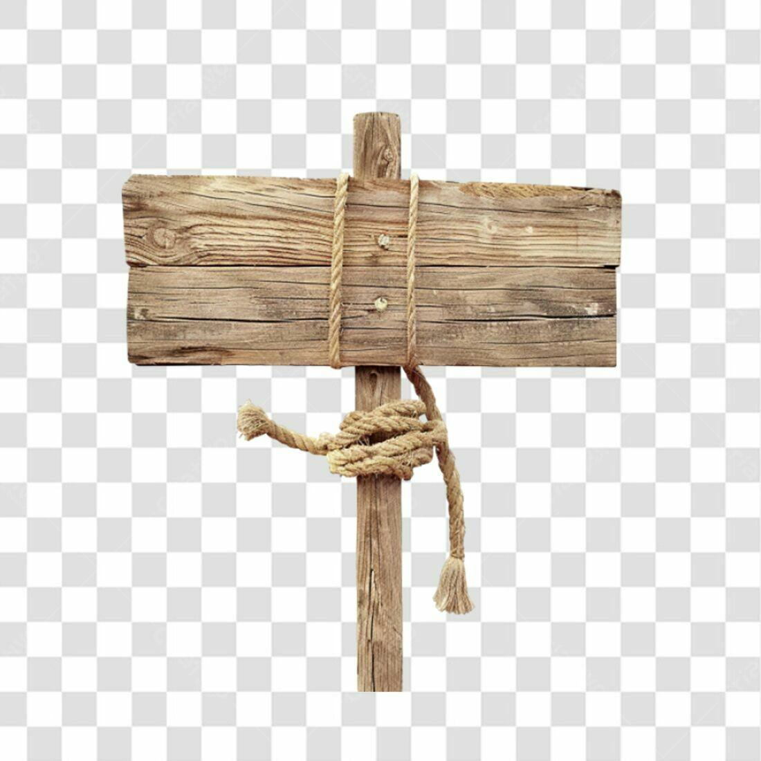 Placa de Madeira Rustica PNG com fundo transparente