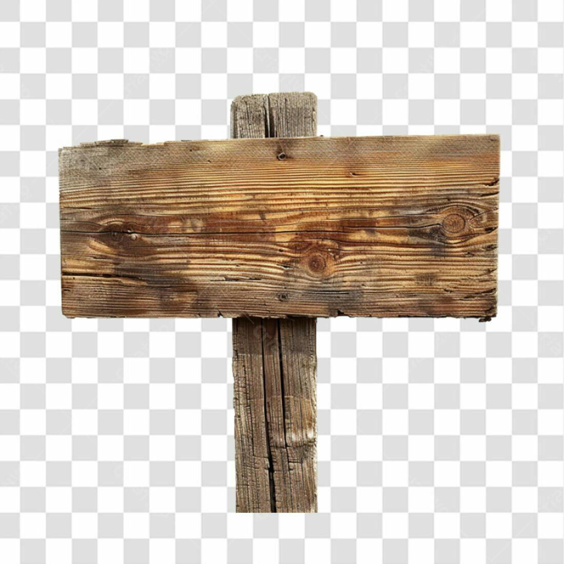 Placa de Madeira Rustica PNG com fundo transparente