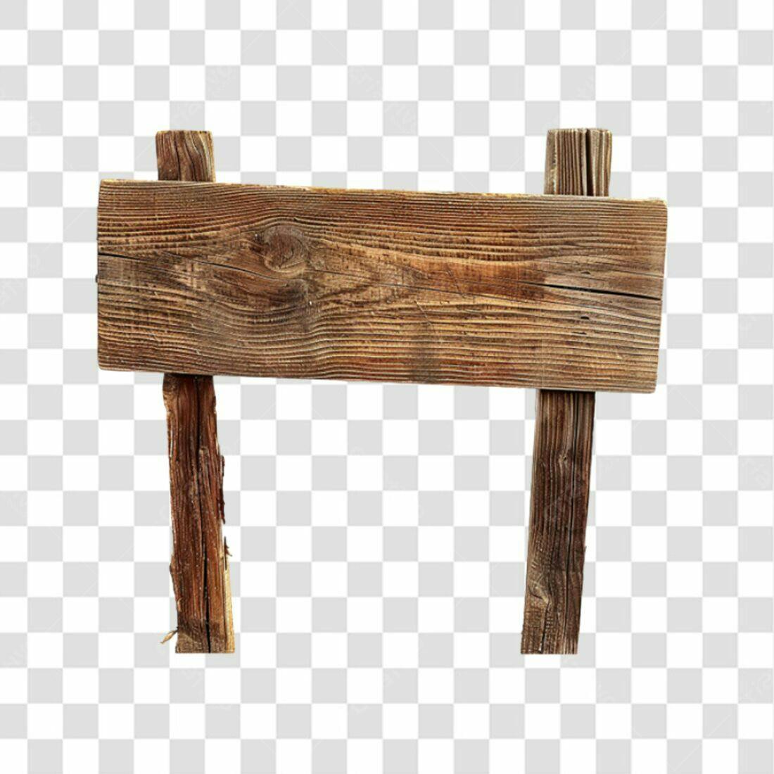 Placa de Madeira Rustica PNG com fundo transparente