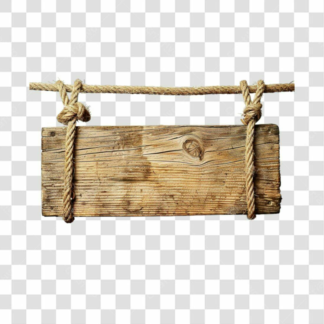 Placa de Madeira Rustica PNG com fundo transparente