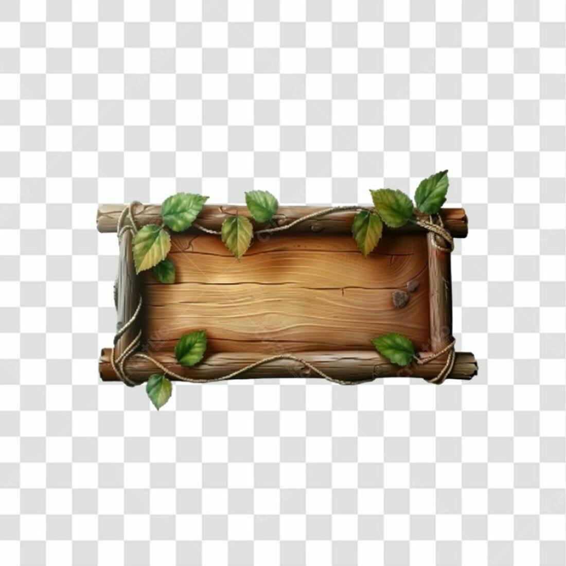 Placa de Madeira PNG com fundo transparente