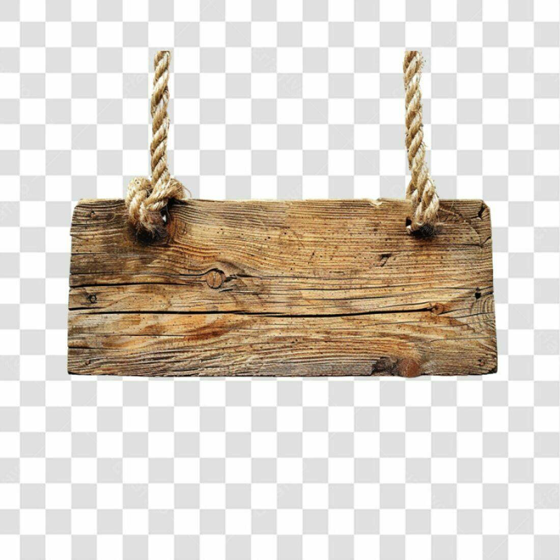Placa de Madeira Rustica PNG com fundo transparente