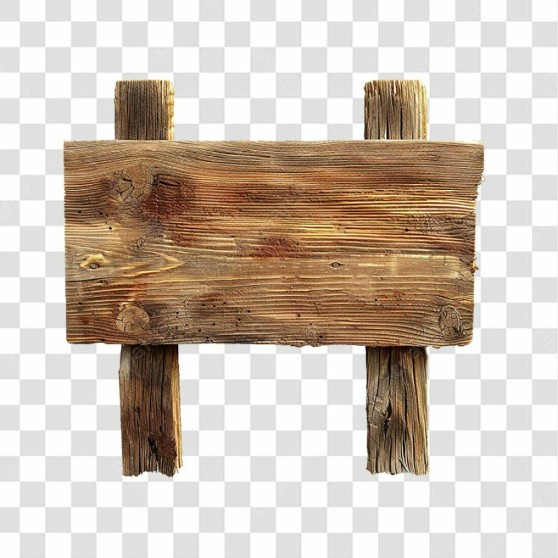 Placa de Madeira Rustica PNG com fundo transparente