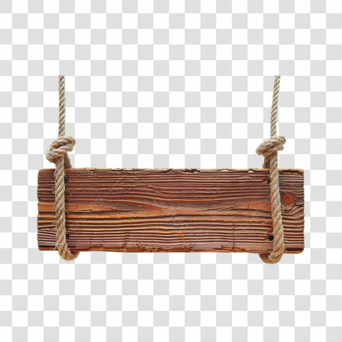 Placa de Madeira PNG com fundo transparente