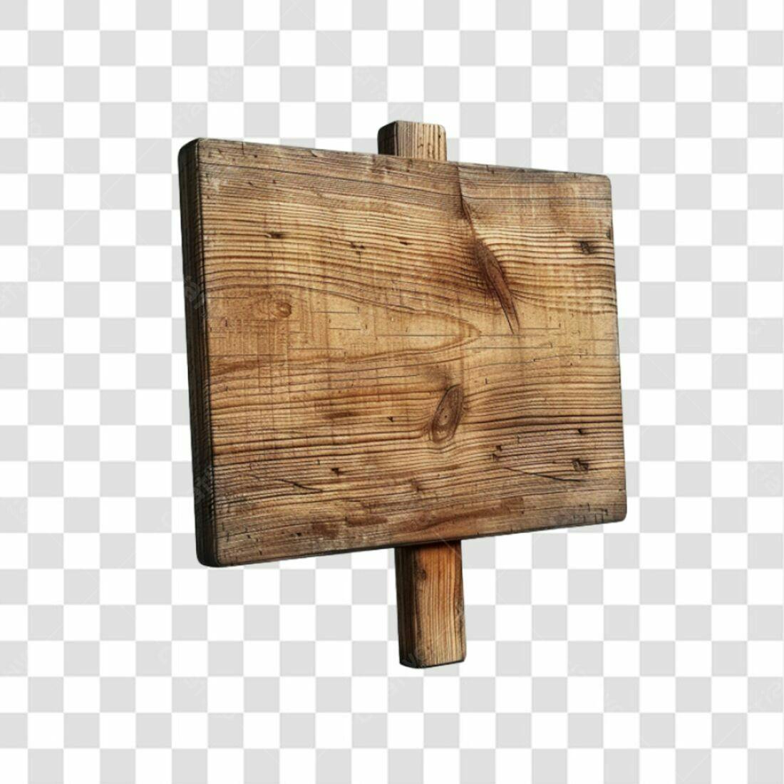 Placa de Madeira Rustica PNG com fundo transparente