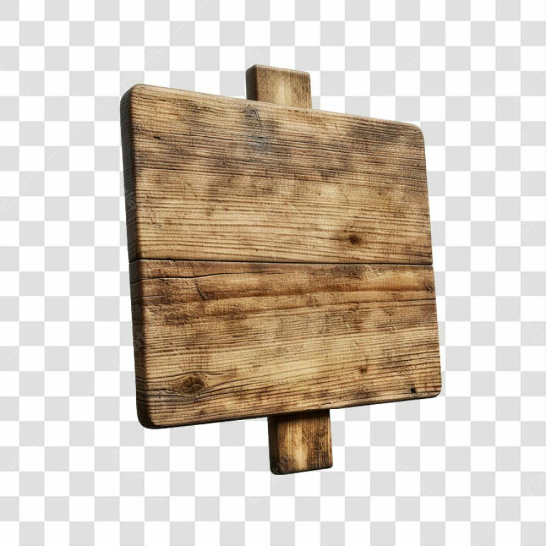 Placa de Madeira Rustica PNG com fundo transparente