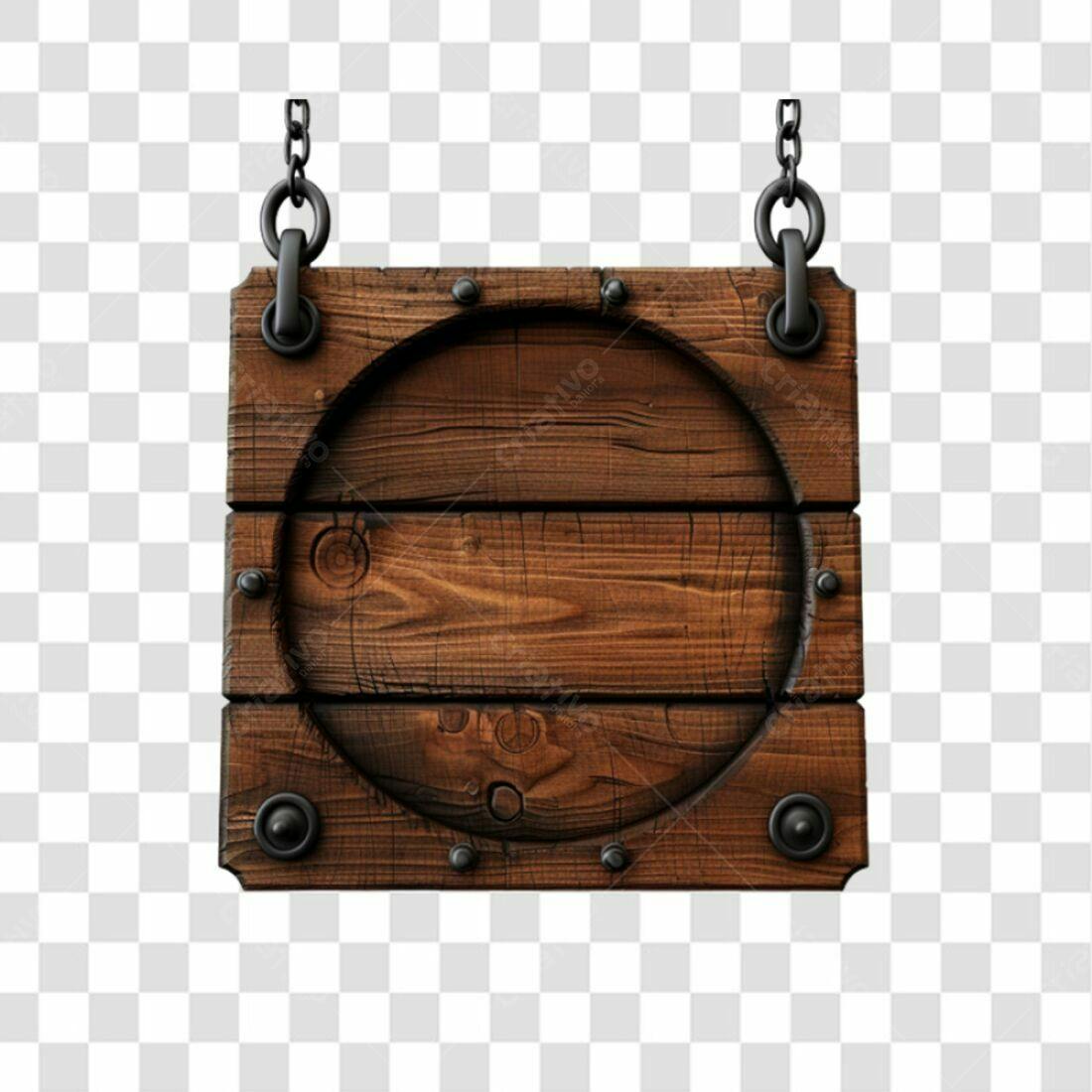 Placa de Madeira Rustica PNG com fundo transparente