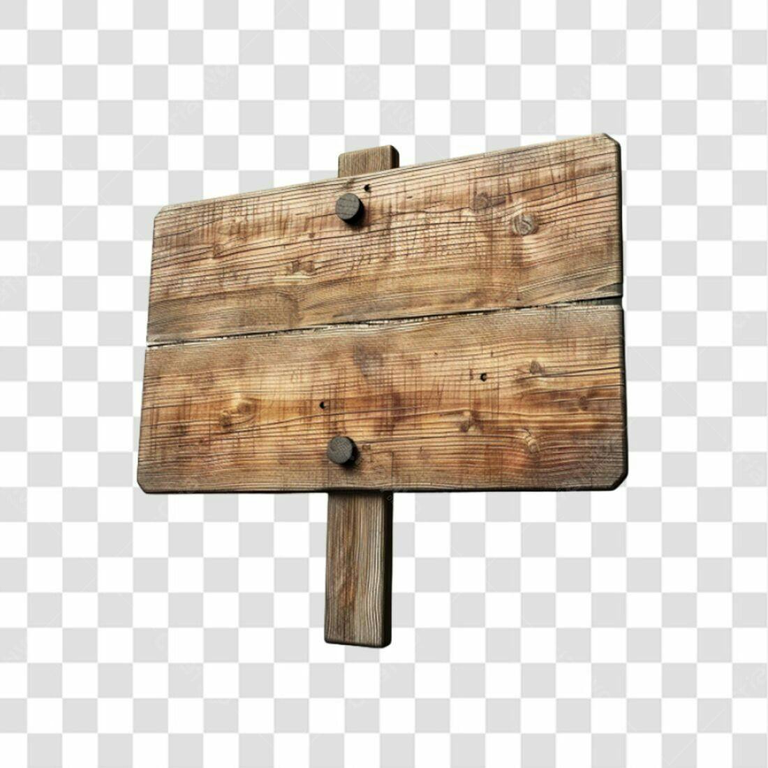 Placa de Madeira Rustica PNG com fundo transparente