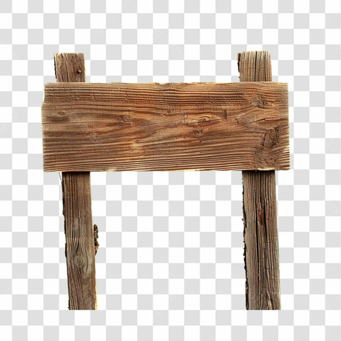 Placa de Madeira Rustica PNG com fundo transparente