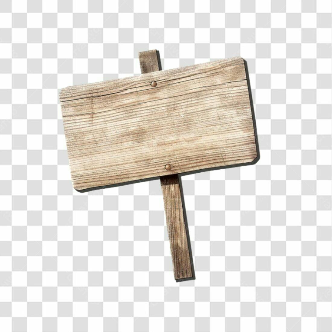 Placa de Madeira PNG com fundo transparente