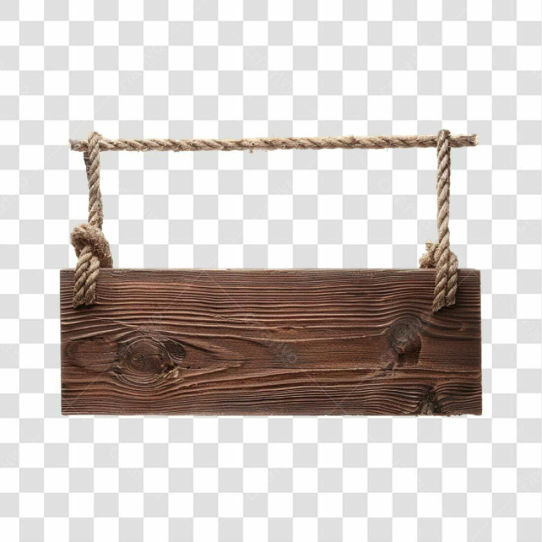 Placa de Madeira PNG com fundo transparente