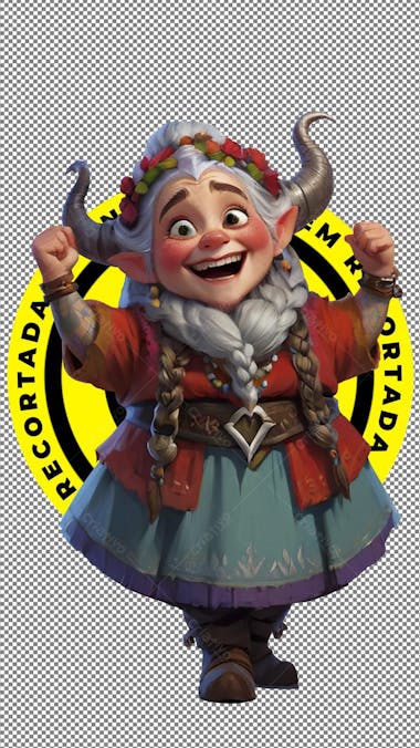 Jovem mulher, gnomo, imagem recortada, png, feliz, duende