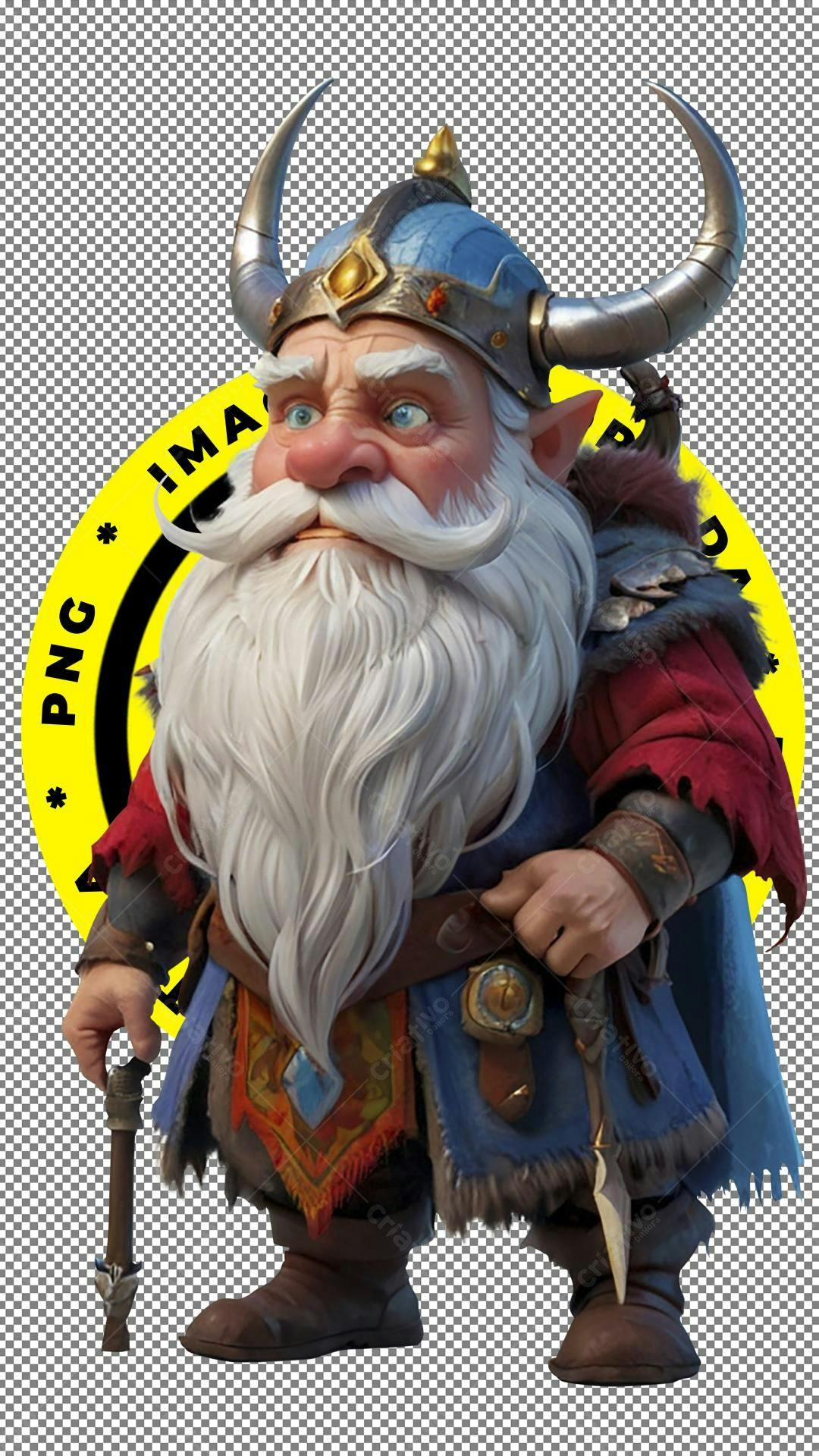 Icone Anão Guerreiro PNG com fundo transparente