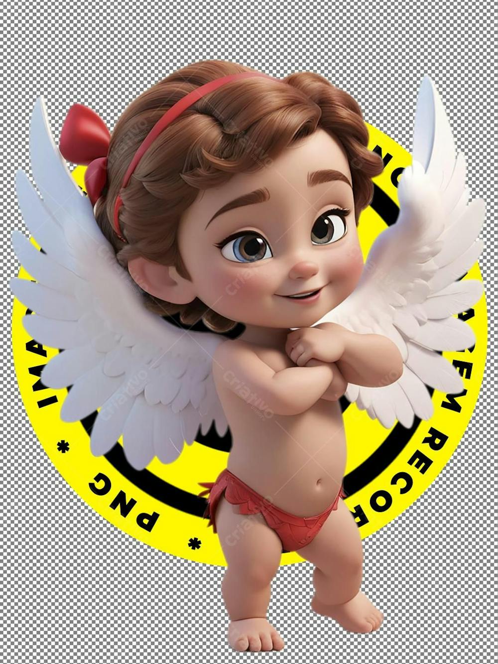 Imagem 3D, Cupido, Asas, Imagem Recortada, Menina Fofa