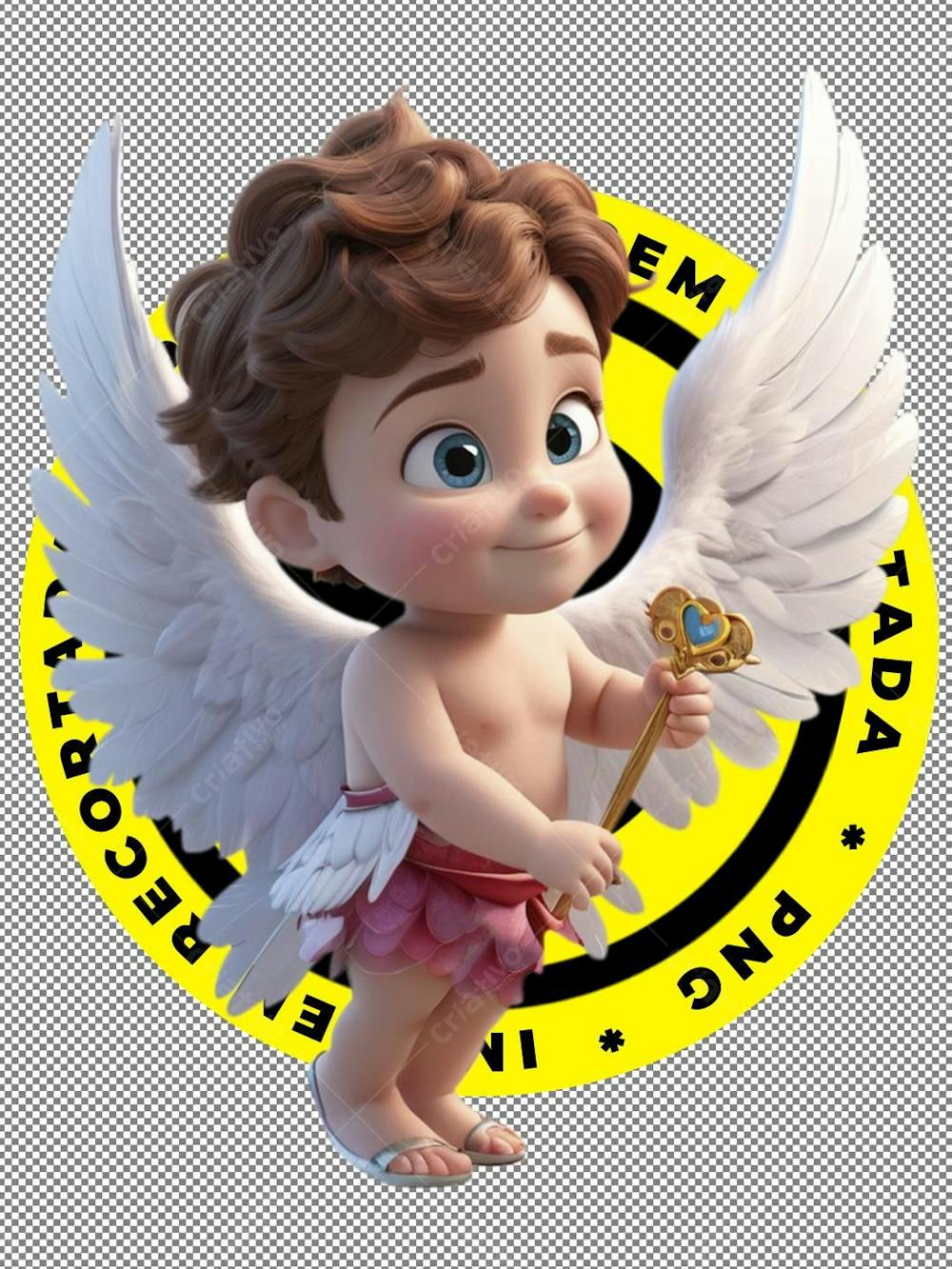 Imagem 3D, Cupido, Asas, Imagem Recortada, Menino Fofa