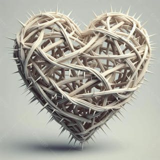 Composição de coração em 3d em formato de espinhos em referência a páscoa i.a v.2