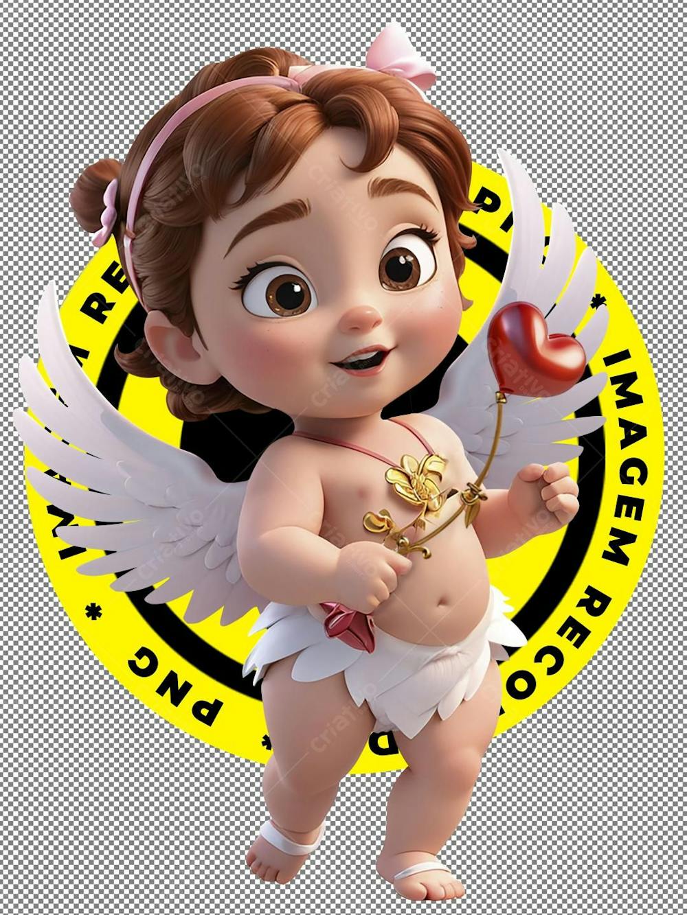 Imagem 3D, Cupido, Asas, Imagem Recortada, Menina Fofa