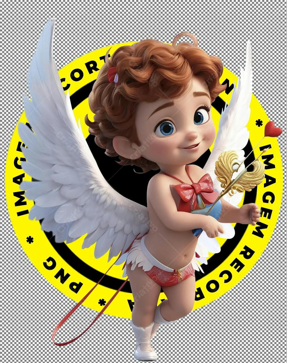 Imagem 3D, Cupido, Asas, Imagem Recortada, Menina Fofa