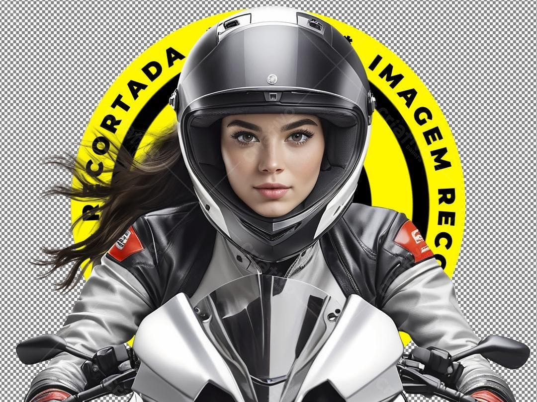 Imagem Motociclista Mulher PNG com fundo transparente