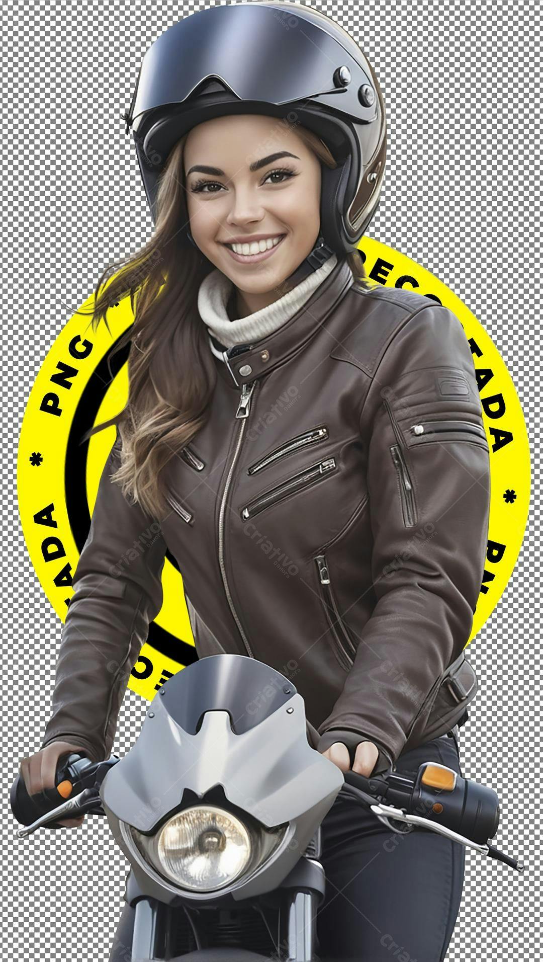 Imagem PNG Motociclista Mulher com fundo transparente