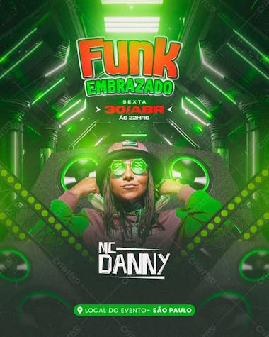 Flyer de funk embrazado feed psd editável